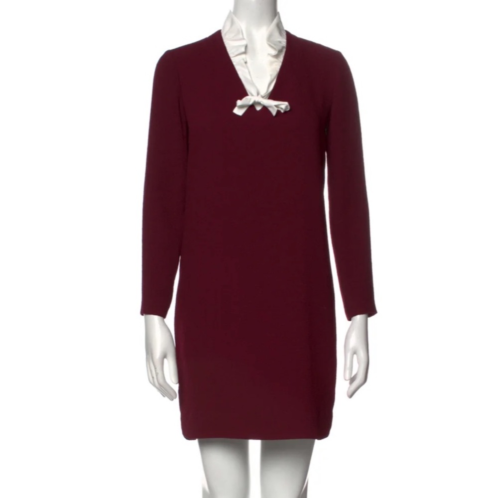Sandro Ellen Ruffle Collar Mini Dress